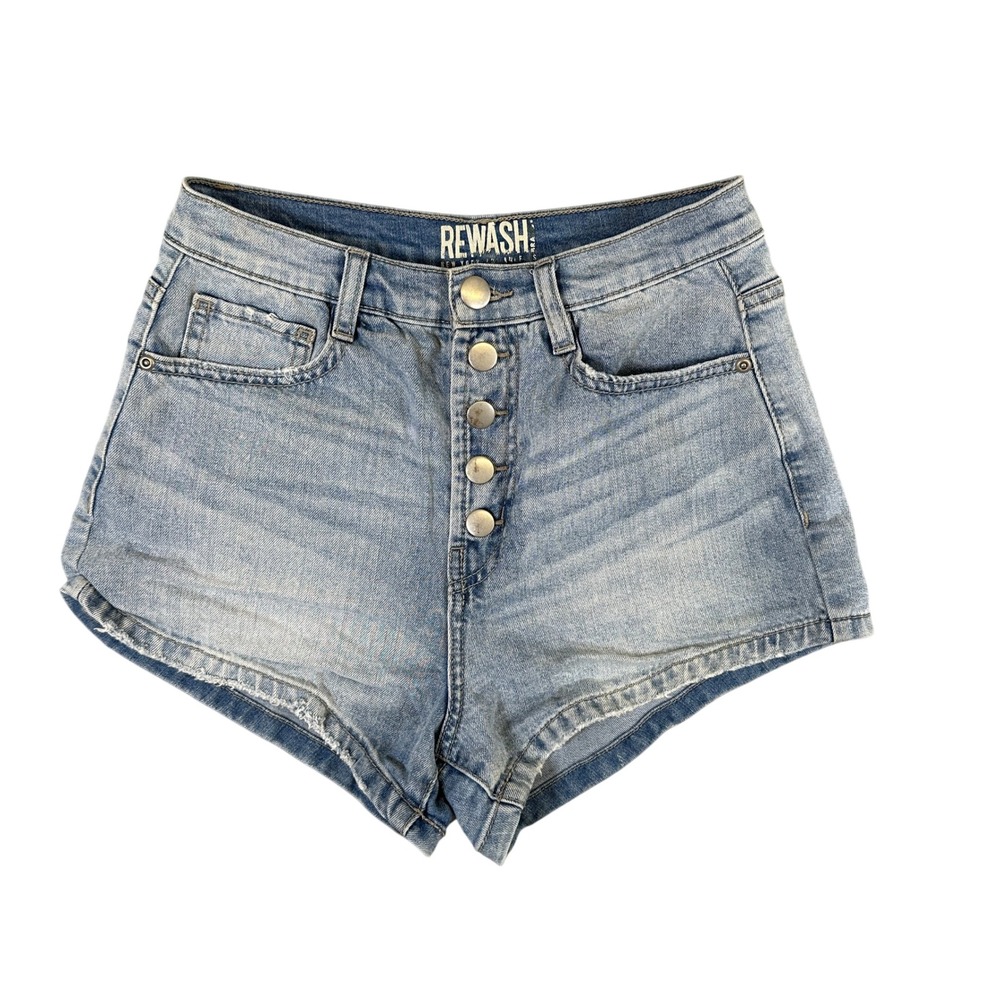 Rewash Womens High Waisted Button Fly Denim Shorts Light Wash Size 4